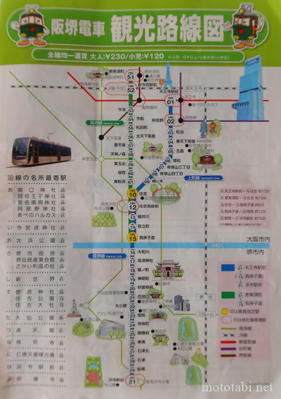 阪堺電車・観光路線図