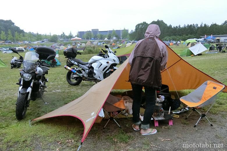 ツインリンクもてぎでキャンプ・雨